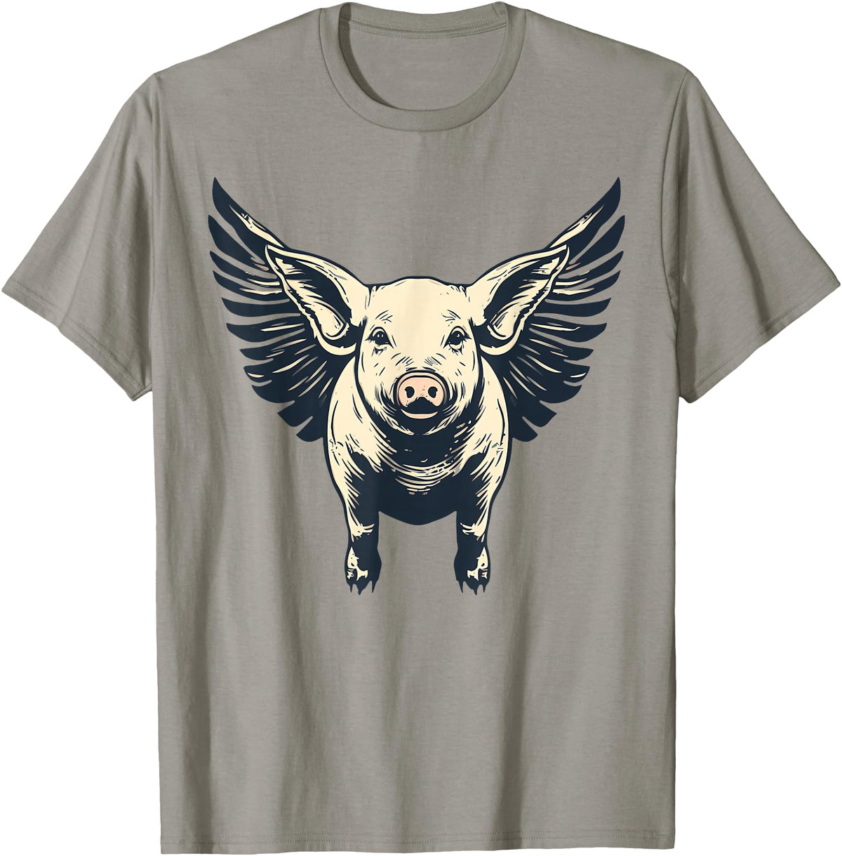 Flying Pig With Wings Design Flying Pig With Wings Fly Pig Lovers T-Shirt - Slate Grey