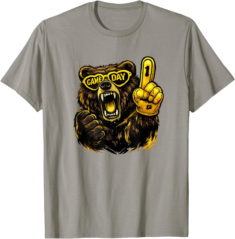 Cool Hockey Lion Game Day Sports Gift Funny Hockey Bear Game Day Vintage Shirt for Fans T-Shirt - Slate Grey