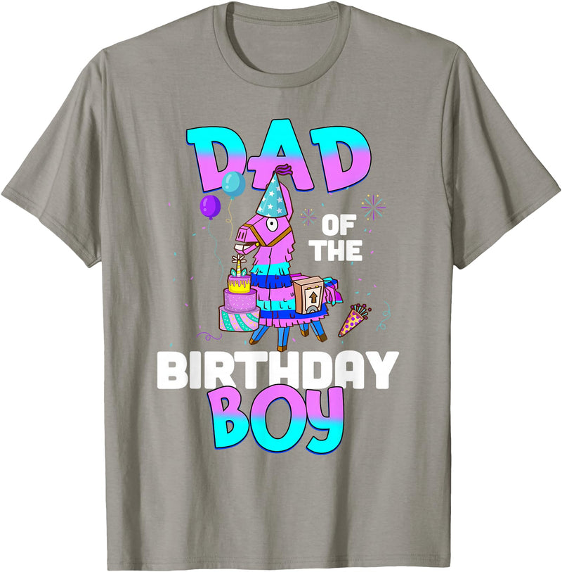 Llama Boys Kids Lovers Dad Fathers Creations Llama Birthday T-Shirt; Birthday Boy Shirt for Dad Father T-Shirt - Slate Grey