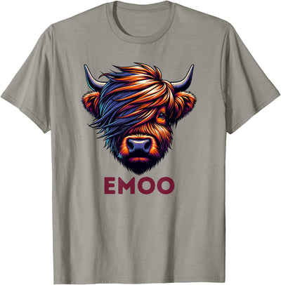 Emo Cow Cute Scottish Highland Emoo Grunge Music T-Shirt