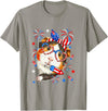 Rodent 4th Of July Costume Guinea Pig Sunglasses US Flag Bow Tie Fireworks 4th July T-Shirt - Slate Grey