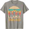Llama Squad With Glasses Funny Funny Llama Squad Sunglasses Cool Llamas Vintage Gift T-Shirt - Slate Grey