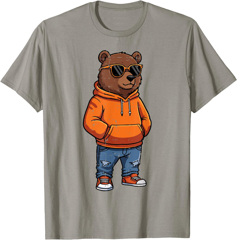 Bear Shirts For Men Women Kids Gifts Cool Bear Sunglasses Men Women Kids Boys Girls Youth Teen T-Shirt - Slate Grey