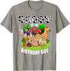 Matching Farm Theme Birthday Shirts By PDQA Daddy of The Bday Boy Farm Animals Matching Farm Theme T-Shirt - Slate Grey
