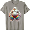 Jay Moe Design "I Love Bears" Fun Gay Pride Vintage Rainbow T-Shirt - Slate Grey