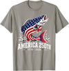 250 America Years 1776 2026 Fishing USA Flag Patriotic Leaping Salmon American Flag Fishing 4th of July T-Shirt - Slate Grey