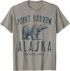 ARTIC ADVENTURE BEAR VINTAGE DESIGNS POINT BARROW, ALASKA POLAR BEAR WILDLIFE T-Shirt - Slate Grey