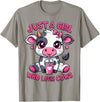 Cute Cow Lover Cow Just A Girl Who Loves Cows T-Shirt - Slate Grey