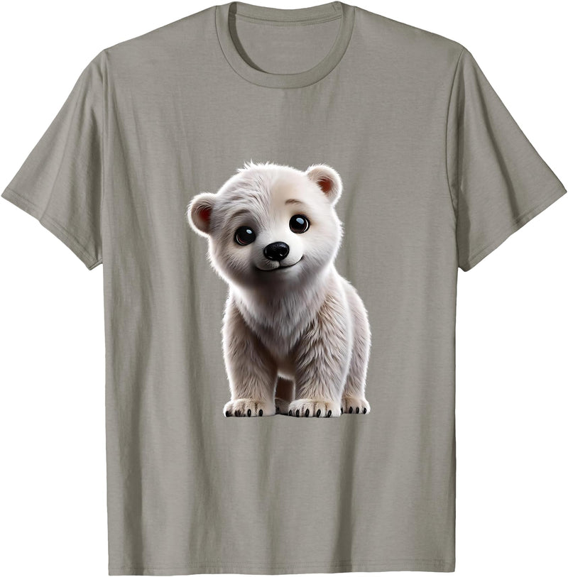 Just Sweet Designs Cute Polar Bear Cub | Polar Bear Lovers T-Shirt - Slate Grey
