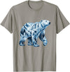 Arctic Polar Bear Mountain Waterfall Nature Arctic Polar Bear Forest Waterfall Landscape T-Shirt - Slate Grey
