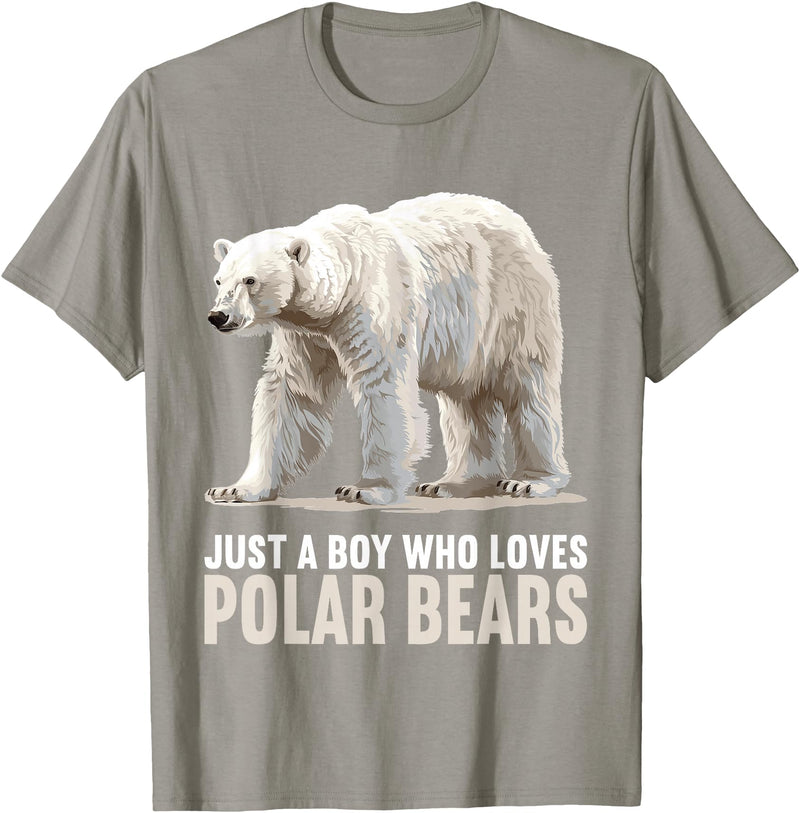 Polar Bears Polar Bear Lovers Shop Just a Boy who loves Polar Bears Polar Bear T-Shirt - Slate Grey