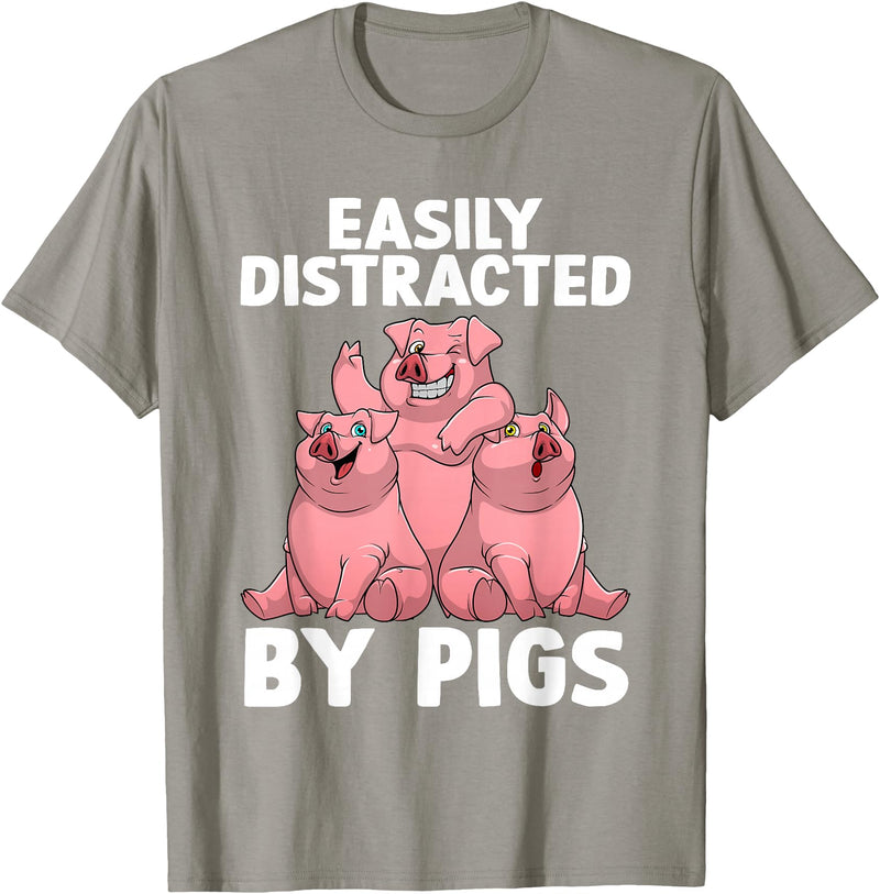 Pig Gift Pig Lover Stuff & Pig Novelty Accessories Funny Pig Design For Men Women Kids Farm Animal Pig Lovers T-Shirt - Slate Grey
