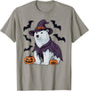 Witch Polar Bear Halloween Tees Polar Bear Halloween Costume Scary Pumpkin Bat Witch T-Shirt - Slate Grey