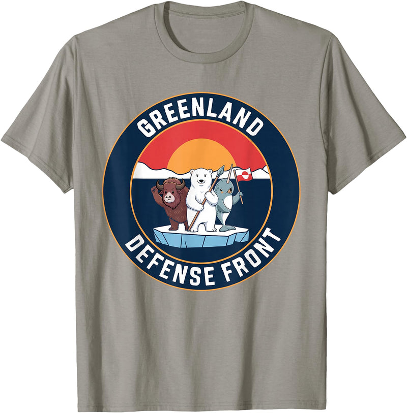 Greenland Defense Front Polar Bear tee Greenland Guard Polar Bear Spear Arctic Emblem T-Shirt - Slate Grey