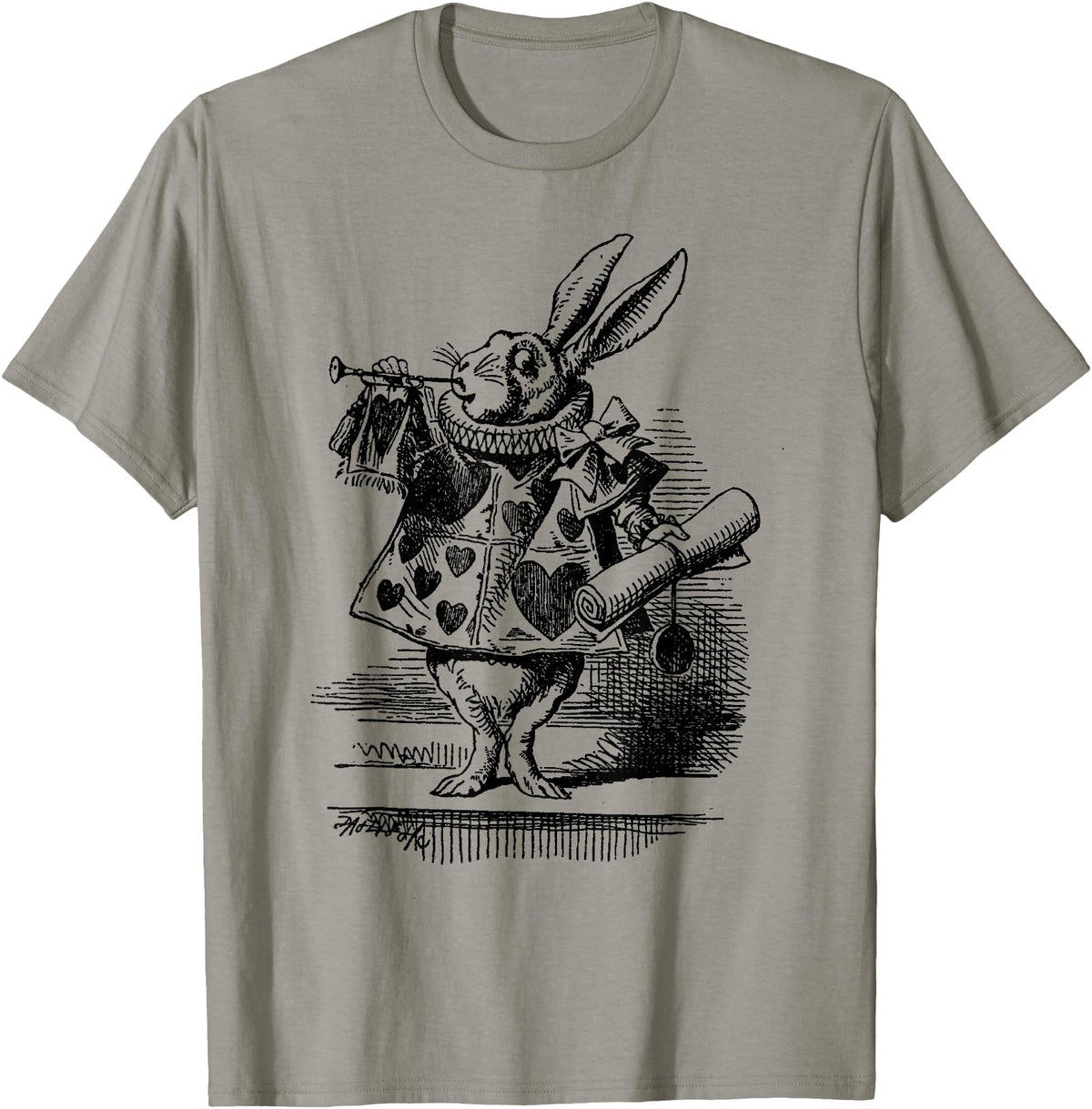 Cute Rabbit Lover Bunny Graphic T-Shirt (Slate Grey) in Slate Grey