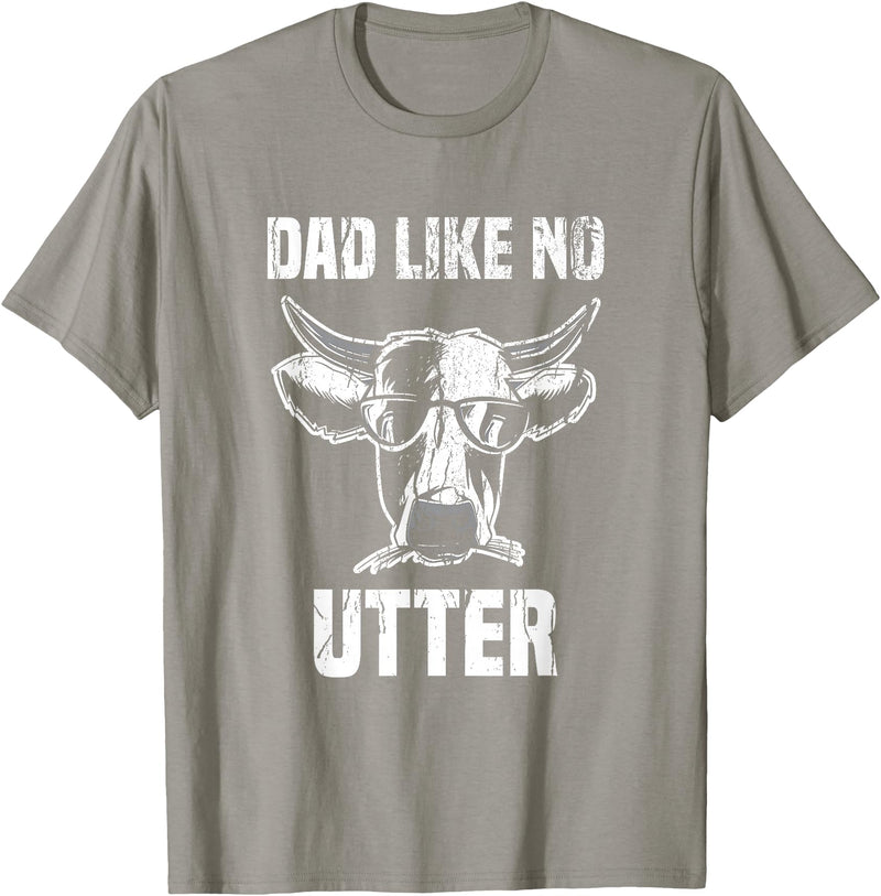 Lustige Kühe Bauernhof Papa Farming Leben Kuh Papa wie Keine Utter Funny Father's Day Animal Word Game T-Shirt - Slate Grey