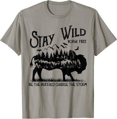 Buffalo Bison National Park Wild Animal Lover M216 Stay Wild T-Shirt