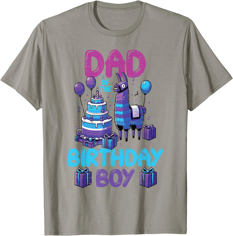 Birthday Party Shirts For Men Women Kids Dad of Birthday Boy Llama Pinata Party Family Matching Men T-Shirt - Slate Grey