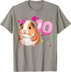 Birthday Girl by Content Design Studio 10th Birthday Girl 10 Years, Guinea Pig and Big Number 10 T-Shirt - Slate Grey