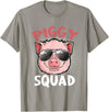 Piggy Squad T-Shirt Funny Cool Pigs Lover Pink Animal Tee T-Shirt - Slate Grey