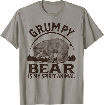 Grumpy Bear Is My Spirit Animal Sarcastic Quote Bear Graphic T-Shirt
