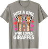 Giraffe Gift For Giraffe Lover Accessories & Stuff Cute Giraffe Art for Women Girls Giraffe Print Giraffe Lover T-Shirt - Slate Grey