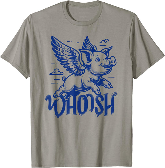 Lustige Schwein Schweinchen Liebhaber Geschenkidee Flying Pig Pig with Wings 90s Graphic T-Shirt - Slate Grey