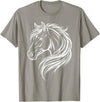 Horse Silhouette Farm Animal Graphic Horses Cute Horse Silhouette Art Equestrian Farm Animal Horse Lover T-Shirt - Slate Grey