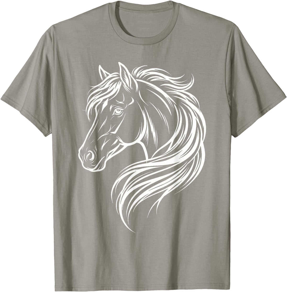 Horse Silhouette Farm Animal Graphic Horses Cute Horse Silhouette Art Equestrian Farm Animal Horse Lover T-Shirt - Slate Grey