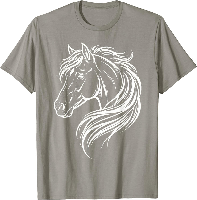 Horse Silhouette Farm Animal Graphic Horses Cute Horse Silhouette Art Equestrian Farm Animal Horse Lover T-Shirt - Slate Grey