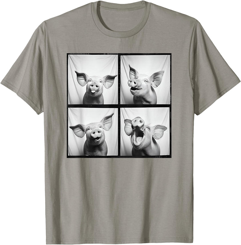 Piglet Farm Nature Photography Men Women Kids Happy Pig Face Portrait Hog Farmer Funny Farm Animal T-Shirt - Slate Grey