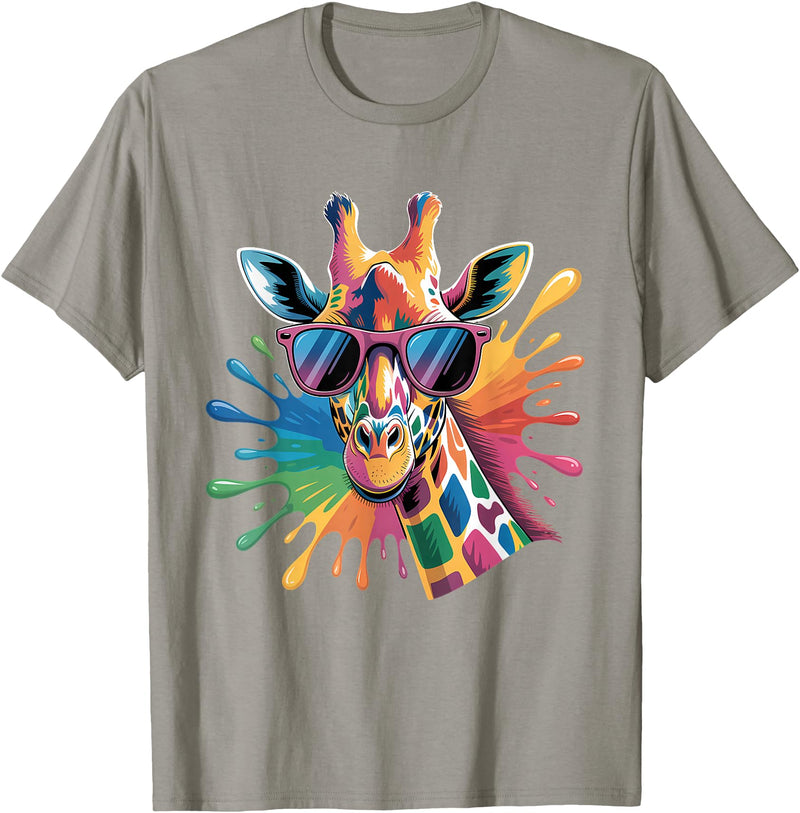 Safari Animal Art Giraffe Sunglasses Funny Giraffe Lover Safari Animal Animal T-Shirt - Slate Grey