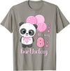 Birthday Gifts for Girls by Content Design Studio Birthday Girl 8 Panda Pink Balloons T-Shirt - Slate Grey