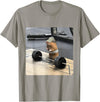 Hamster Deadlift Training Funny Cute Rat Weightlifting Meme T-Shirt - Slate Grey