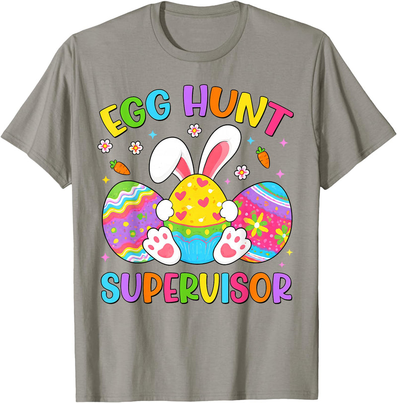 Easter Egg Hunt Supervisor Hunting Rabbit Easter Day Kids T-Shirt in Slate Grey