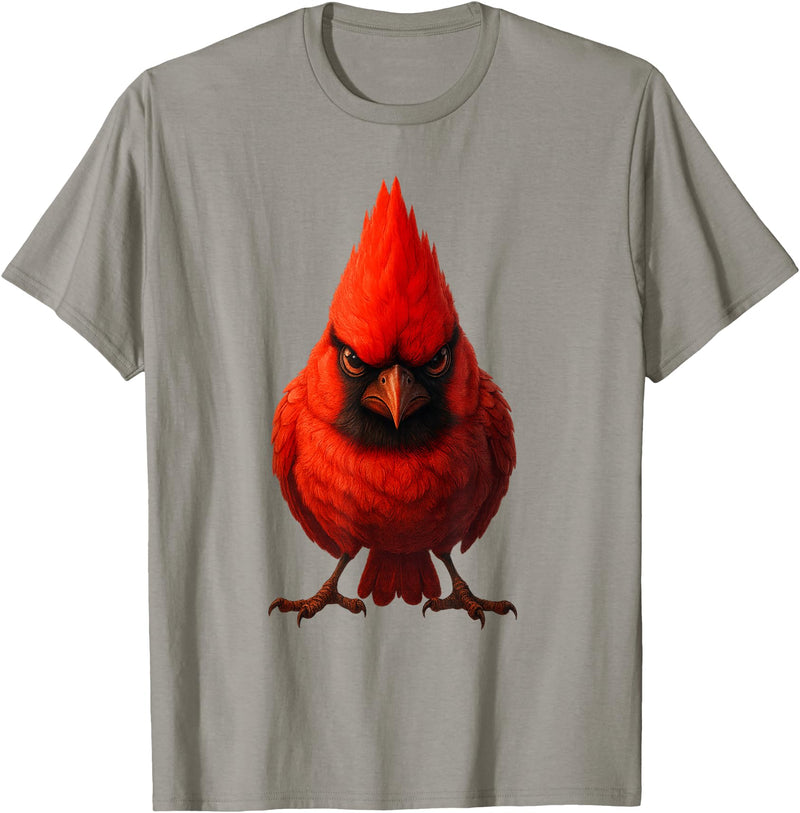 I just really like animals Angry Cardinal Artwork Red Bird Nature Wildlife Graphic T-Shirt - Slate Grey