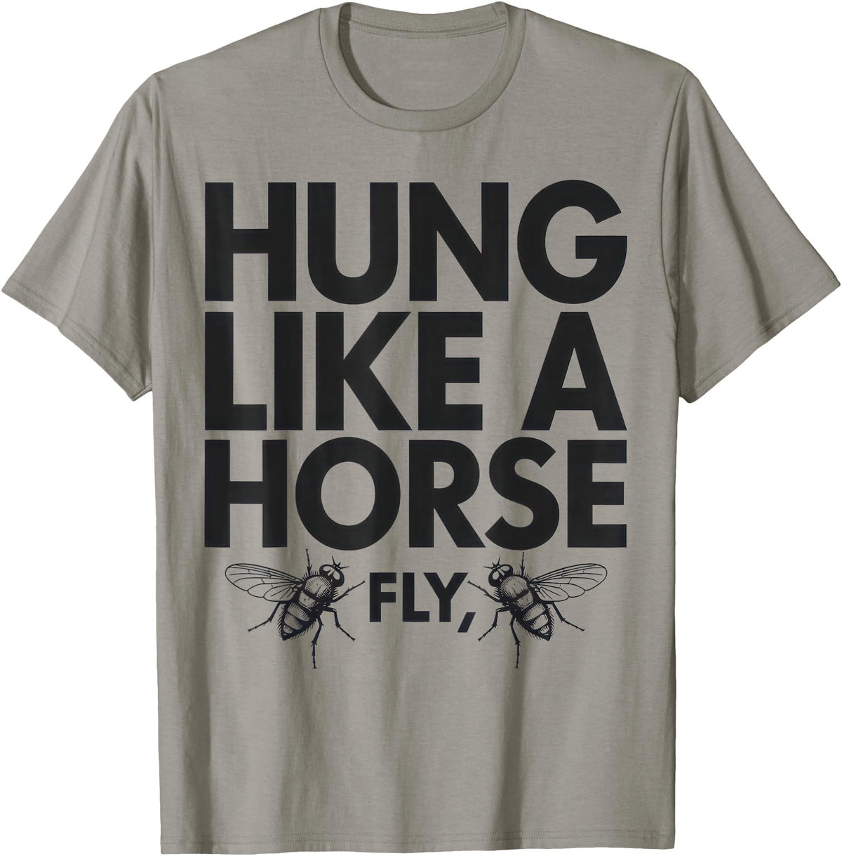 Creative Insect Apparel Hung Like A Horse Fly Funny Insect Humor For Animal Lovers T-Shirt - Slate Grey