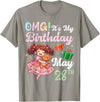 H1Shop Happy Birthday Born On May 28 OMG It's My Birthday Born On May 28th Girl with Present Bear T-Shirt - Slate Grey
