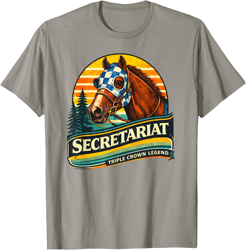 Legends Of Racing Ltd. Secretariat Horse, Horse Racing, Santa Anita, Del Mar, Horse T-Shirt - Slate Grey