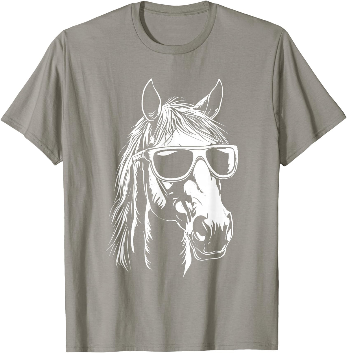 FunnyHorseCo. Funny Horse Sunglasses T-Shirt - Straight - Slate Grey