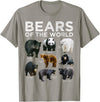 Bears of the World Creationz Eight Bears of the World Panda Polar Grizzly Black Cute T-Shirt - Slate Grey