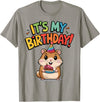 It's My Birthday Cute Hamster for Kid's Party Celebration T-Shirt - Slate Grey