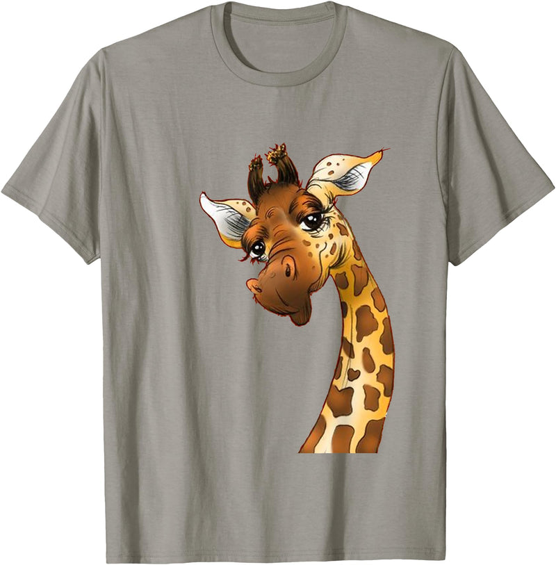 Funny giraffe t-shirt animal love zoo and safari Love giraffe Women wildlife giraffe Lovers tee for kids girl T-Shirt - Slate Grey