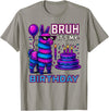 gaming gamer Birthday Llama Pinata Family Apparel Bruh It’s My Birthday Funny Llama Pinata Bday boy Kids Party T-Shirt - Slate Grey