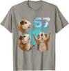 Guinea Pig 67 Meme Trending Vibe 67 Meme Guinea Pig Howling at The Moon Six Seven T-Shirt - Slate Grey