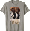 Funny Stacked Bear Panda Polar Bear Animal We Bears Realistic Stacked Bares Meme Animal T-Shirt - Slate Grey