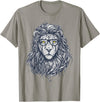 Wise Animal Cool Lion in Glasses Hipster Funny Nerd Humor T-Shirt - Slate Grey