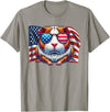 Guinea Pigs American Flag Patriotic Pets Lovers Vintage Guinea Pig Pets Owners Patriotic USA Flag Sunglasses T-Shirt - Slate Grey