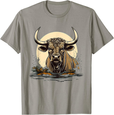 Cow Vintage Water Buffalo Retro T-Shirt