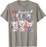 250th Patriotic 250 Years of Freedom 250th America Funny Pigs Patriotic 250 Years of Freedom T-Shirt - Slate Grey
